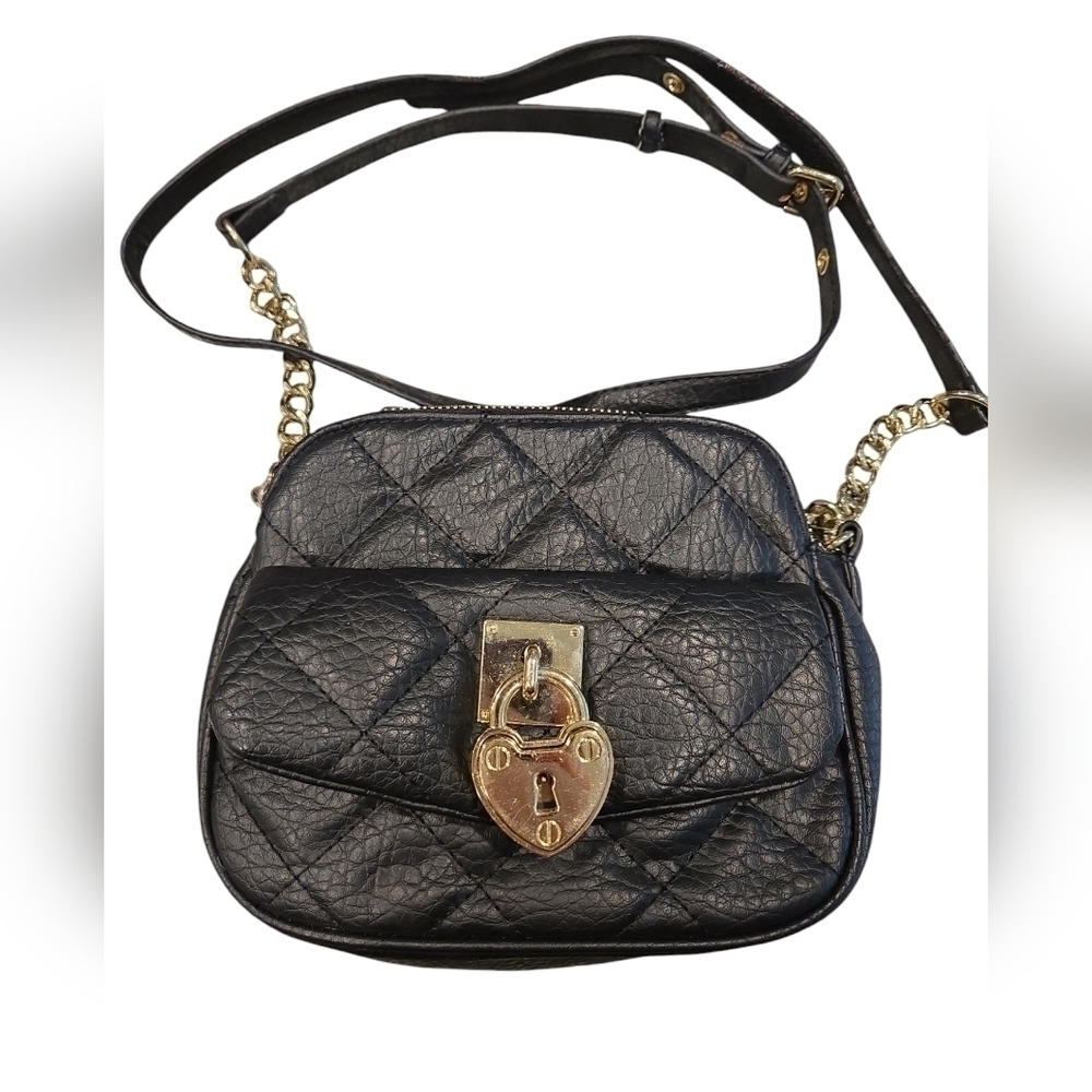 JUICY COUTURE LEATHER QUILTED CROSSBODY BAG WITH ADJUSTABLE STRAP. Y2K